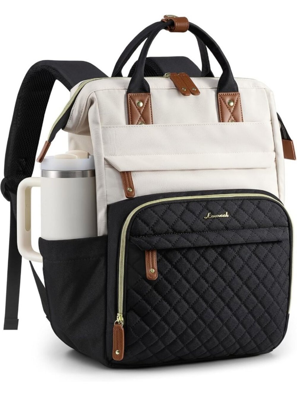 Quilted Laptop Backpack for Women | Stylish Work & Teacher Bag | Nurse Purse